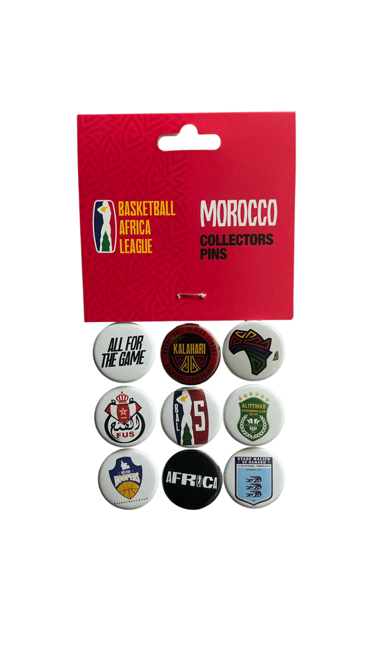 BASKETBALL AFRICA LEAGUE BUTTON BADGES - PACK OF 11