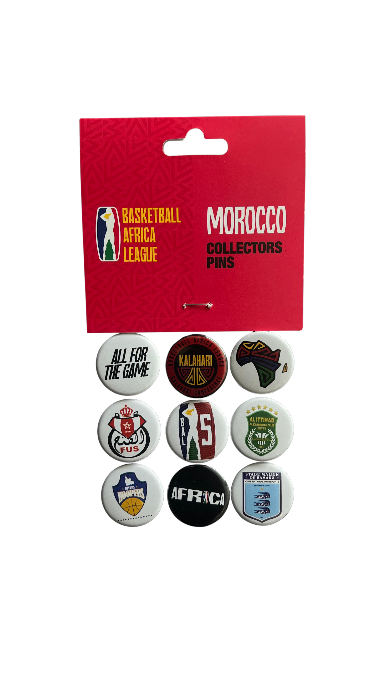 BASKETBALL AFRICA LEAGUE BUTTON BADGES - PACK OF 11