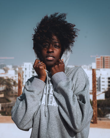 BASKETBALL AFRICA LEAGUE LADIES CROP HOODIE - GREY MELANGE